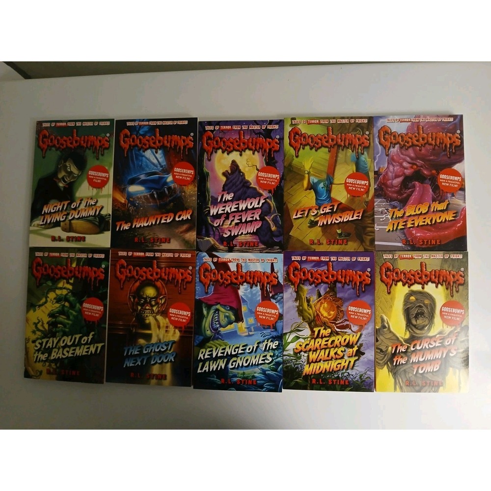 Goosebumps Books, New Version, Retro, R.L. Stine, Paperback Lot Of 10 Spooky